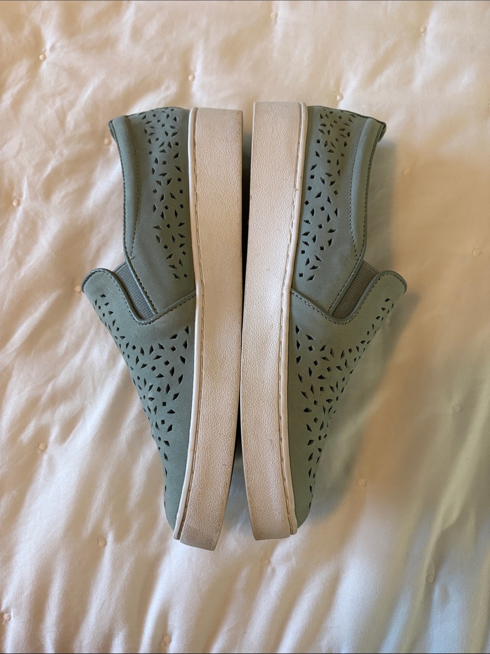 Vionic Slip-On Perforated Loafers in Sage Green - Picture 4 of 7